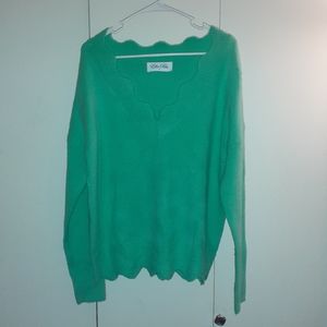 Sea Foam Green V-Neck Sweater